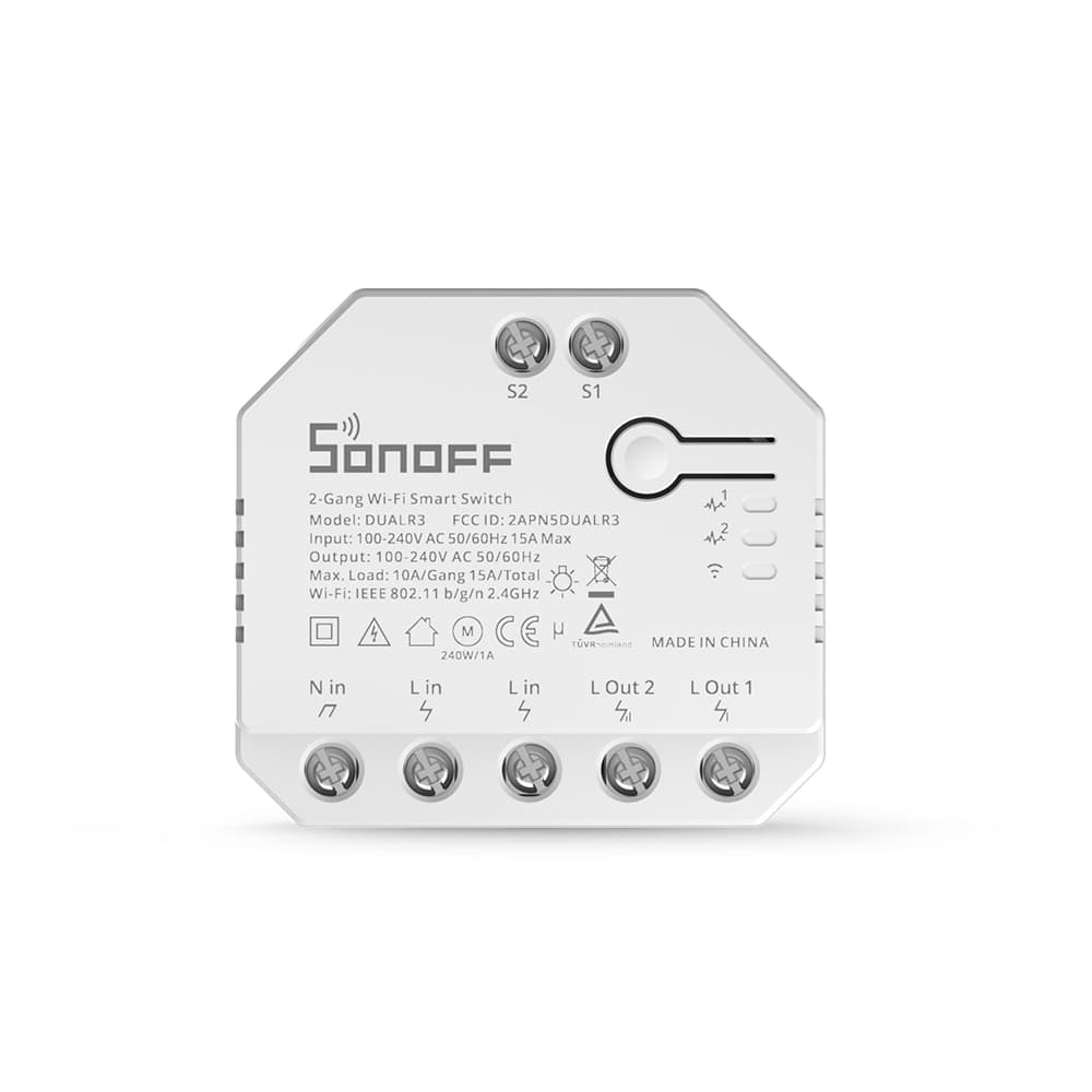 Sonoff DUALR3 - 2-gang or Motor  Wi-Fi Switch 16A - 2