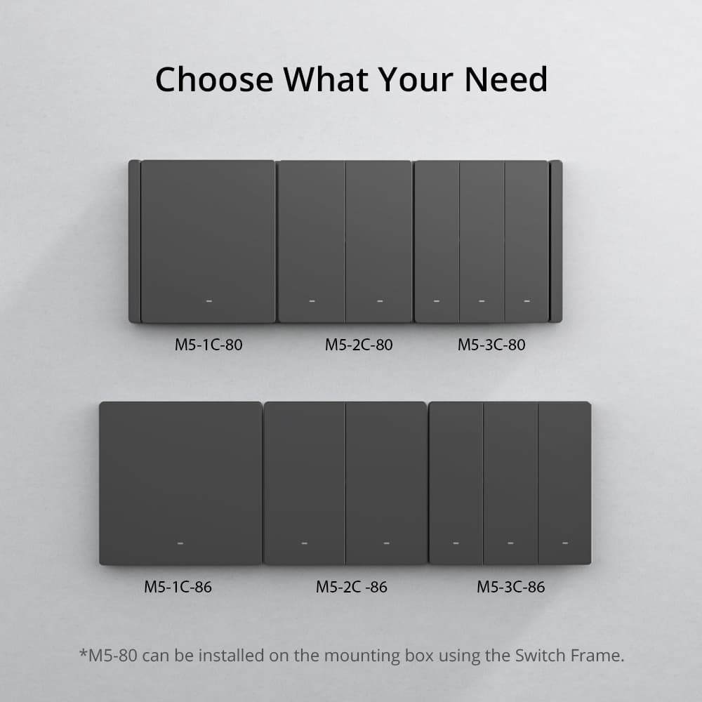 مفتاح حائط سونوف سويتش مان الذكي M5 - متوفر بـ 1 إلى 3 أزرار - إصدار أمريكي (US) وإصدار أوروبي (EU) - 5