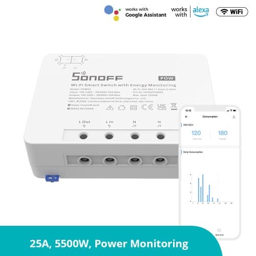 Sonoff POWR3 - Wi-Fi Smart Switch with Energy Monitoring 25A