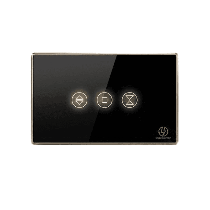 مفتاح tuya ابجور مفرد لون اسود (فريم ذهبي)