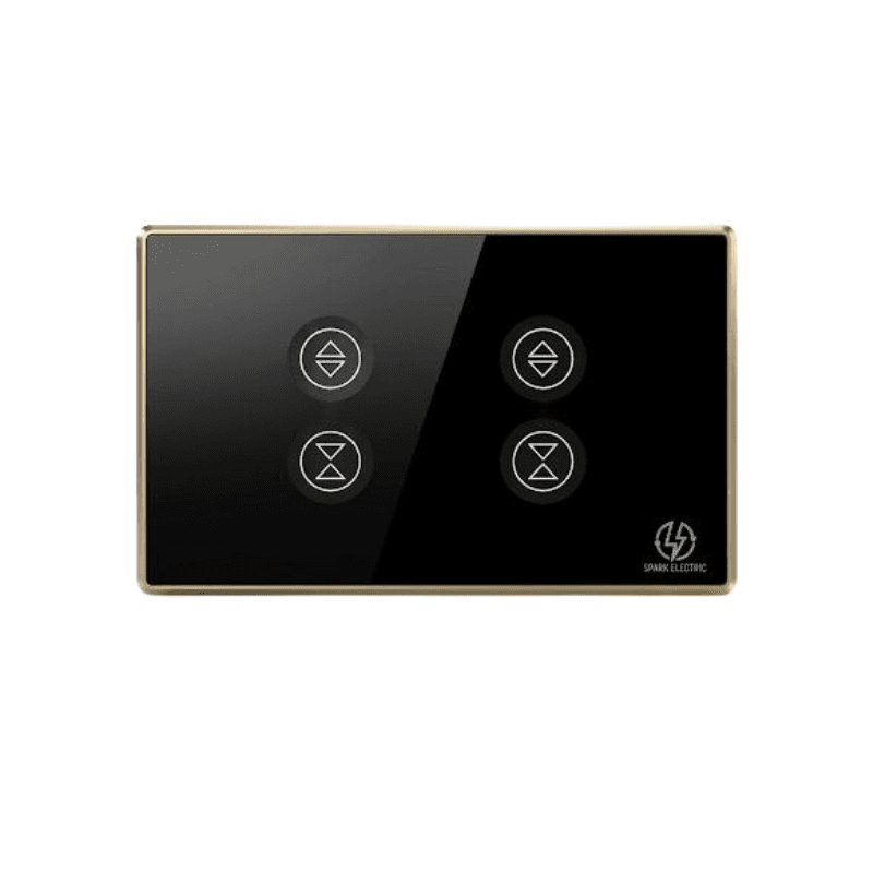 مفتاح tuya ابجور دبل لون اسود (فريم ذهبي) واي فاي