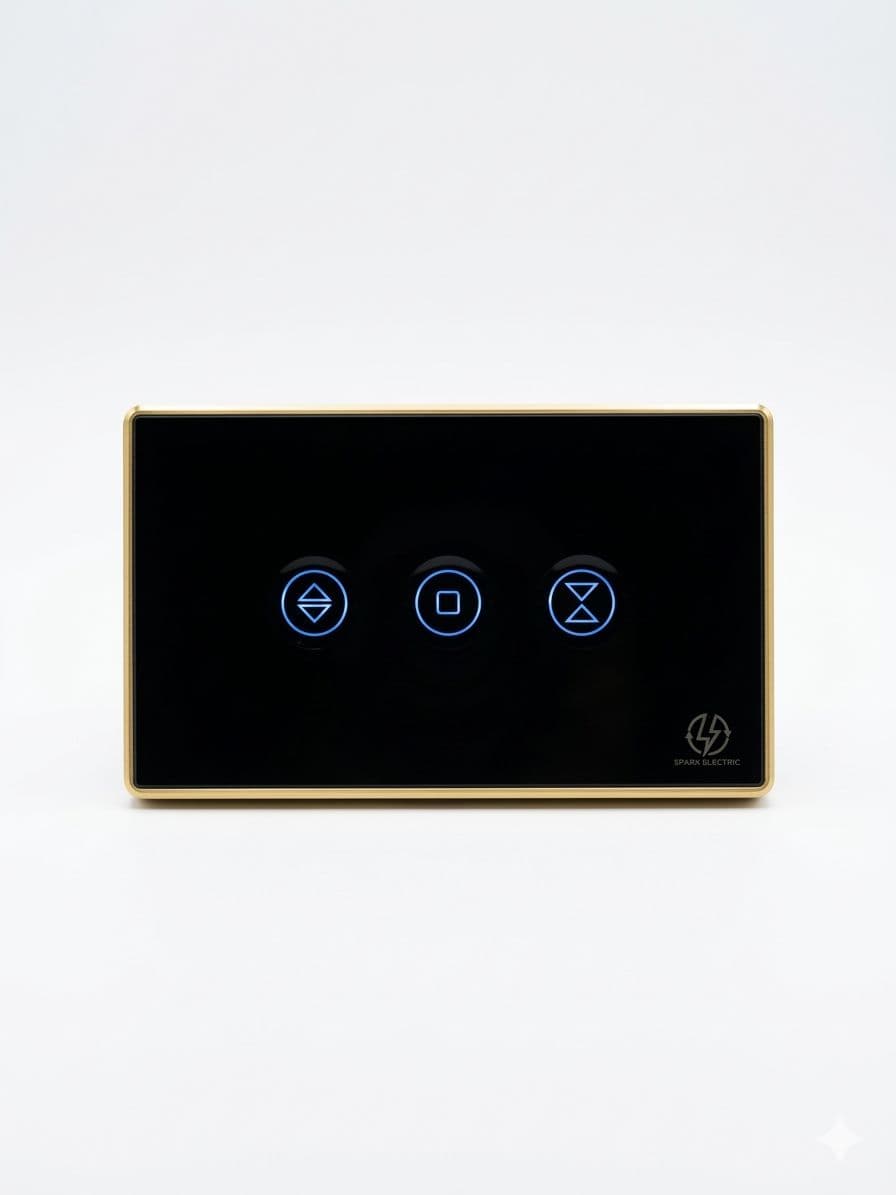 Tuya Wi-Fi Curtain black US Single (gold frame)