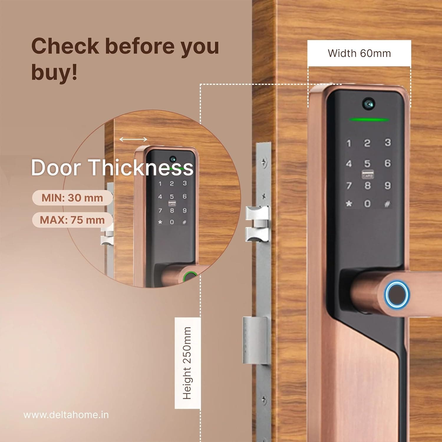 قفل ذكي Sl-026 للأبواب الخشب - 3