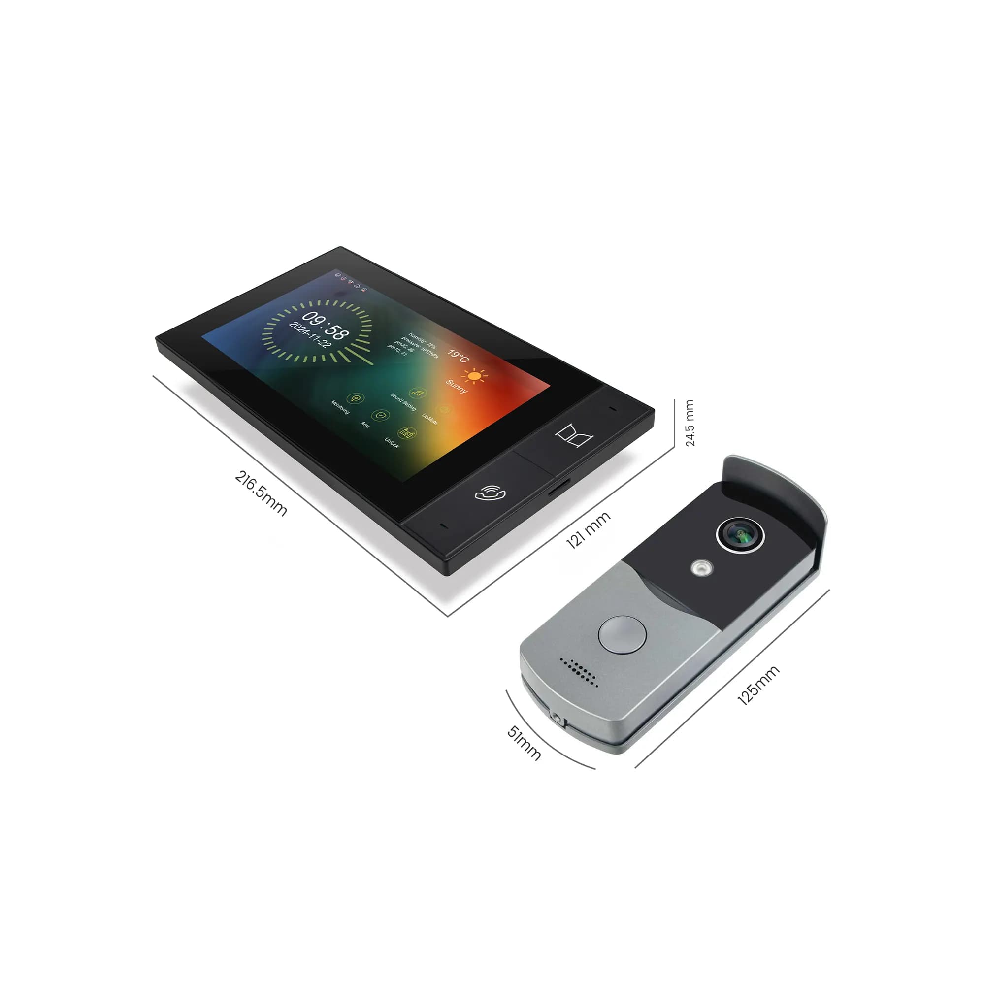 تويا | شاشة إنتركوم ذكية 7 إنش مع وحدة خاردية - 4