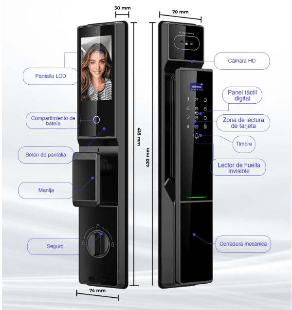 للأبواب الأمان Sl-051 قفل ذكي تويا - 2