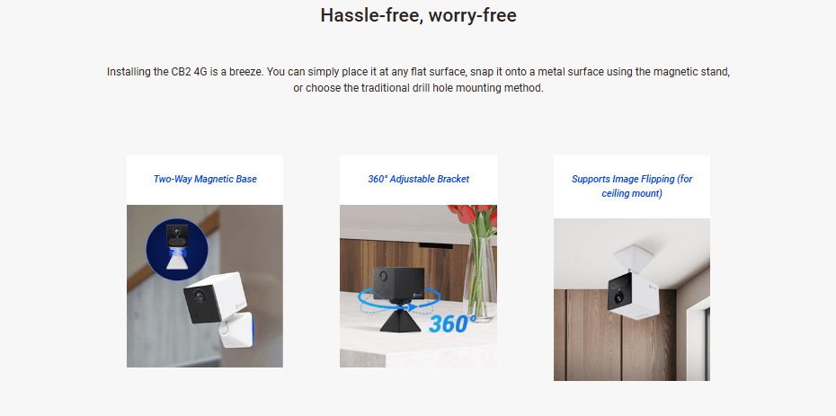 طقم كاميرا إيزفيز داخلية واي فاي بدقة 1080p ببطارية CS-CB2 مع بطارية اضافية - 3