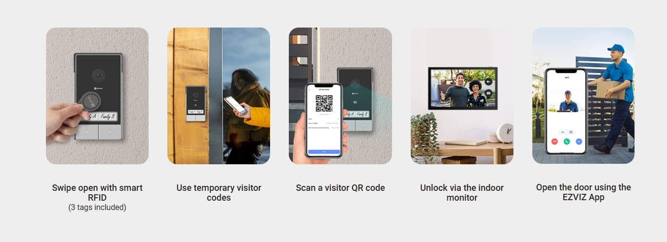 إيزفيز إنتركوم فيديو 2K لشقتين | Ezviz HP7 2-Family Kit - 4