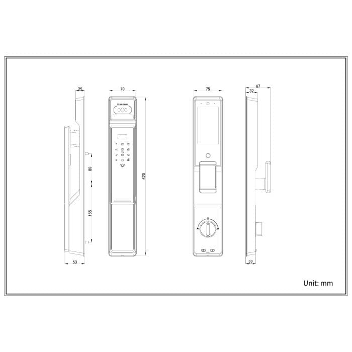 للأبواب الأمان Sl-051 قفل ذكي تويا - 3