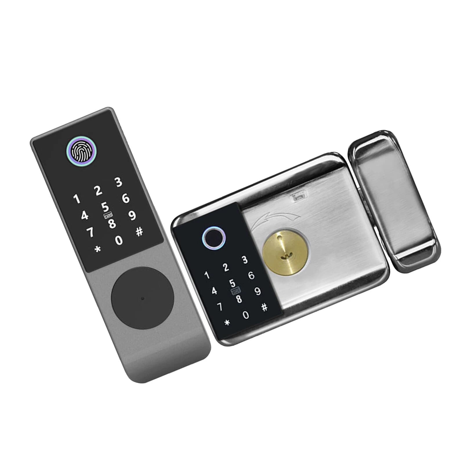 Tuya Wi-Fi Smart Rim Lock | Dual-Sided Fingerprint & Keypad SL-016