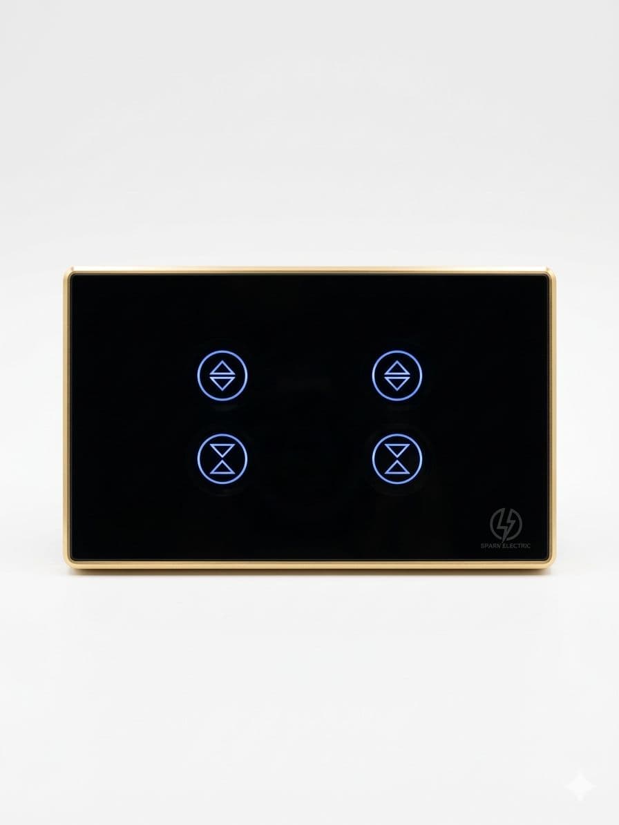 مفتاح tuya ابجور دبل لون اسود (فريم ذهبي) واي فاي