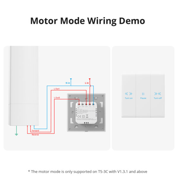 SONOFF TX Ultimate T5-3C Smart Wall Switch for Roller Shutter Electric Curtains Blinds - Image 4