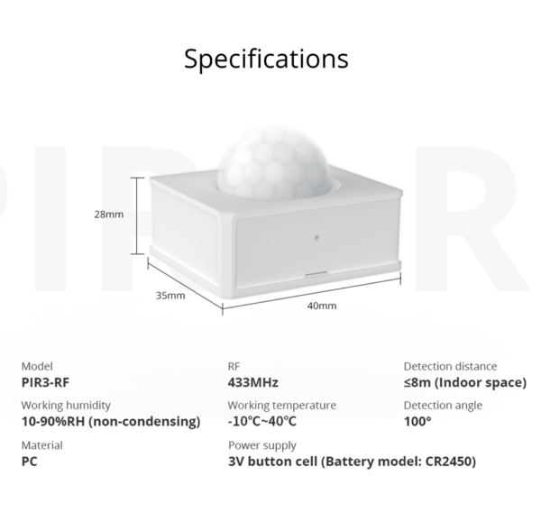 Sonoff PIR3-RF - RF motion sensor - Image 2
